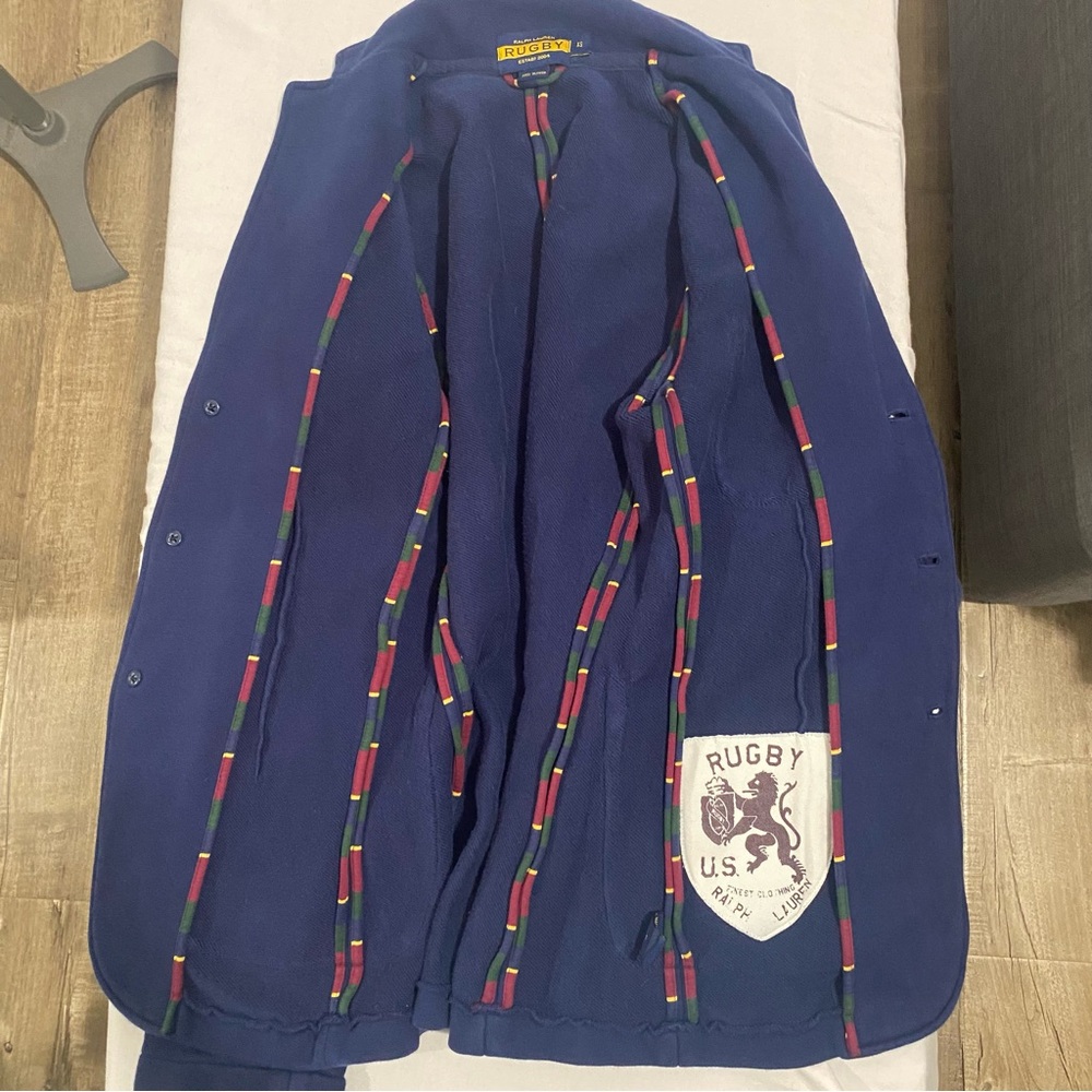 Rugby Ralph Lauren men’s navy jersey/sweatshirt blazer, XS - Picture 6 of 11